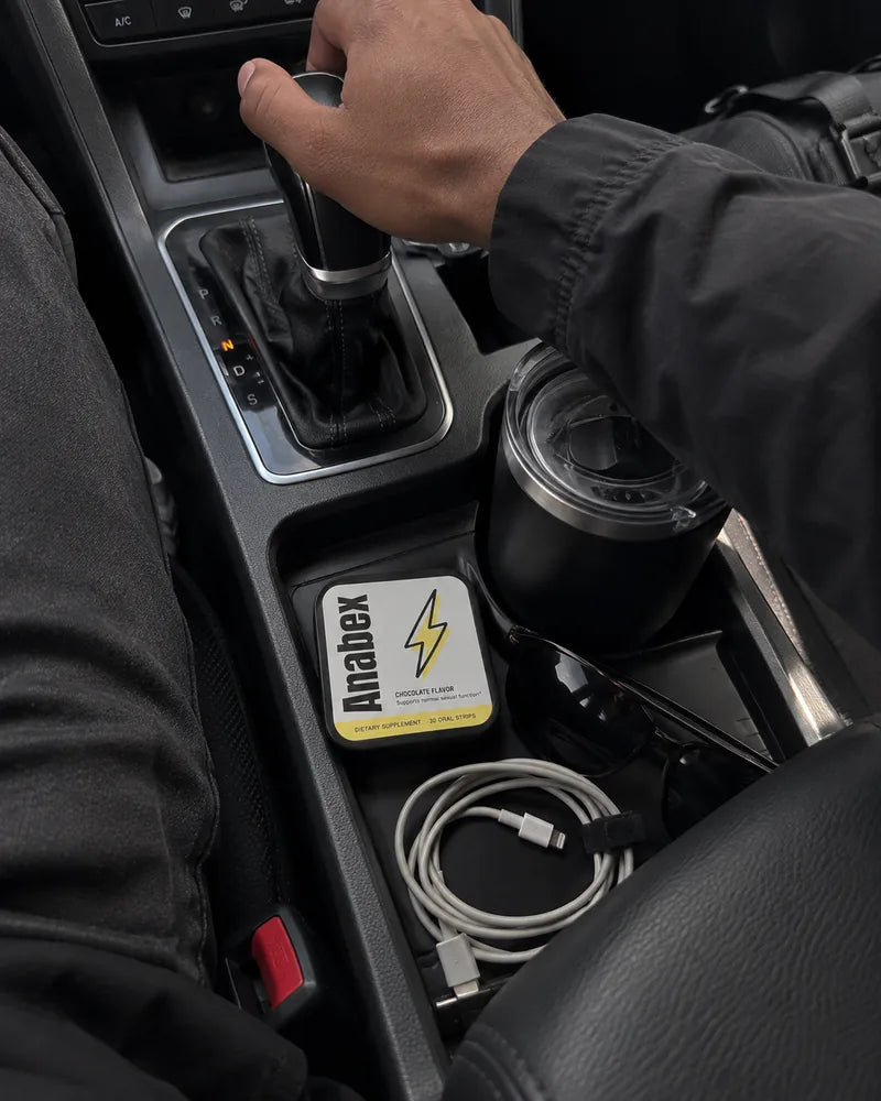Anabex tin in a car's center console